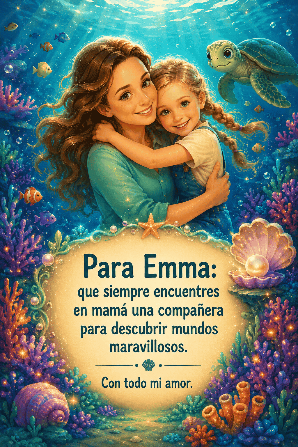 Dedicatoria de 👩‍👧 Emma y mamá en el mar de los corales cantores