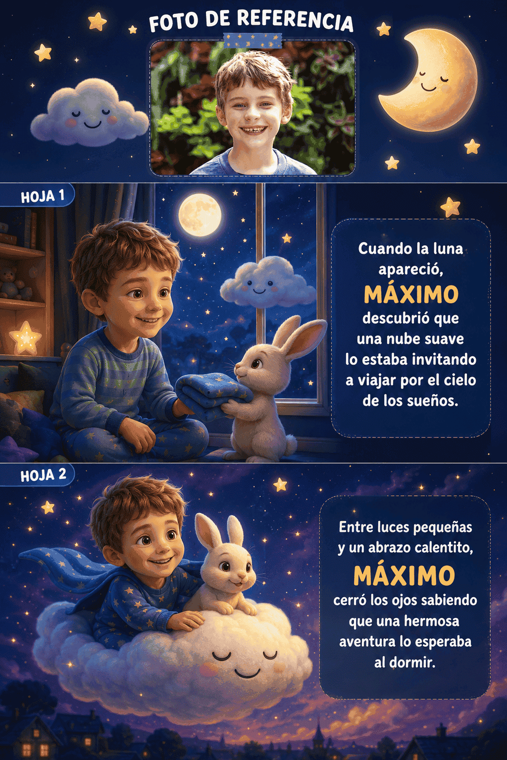Ejemplo de cuento de noche personalizado